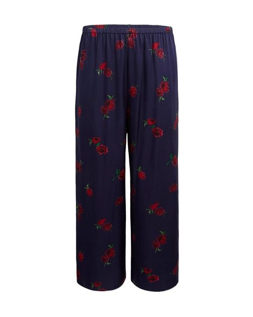 Khaite Blue Mindy Floral Printed Pants