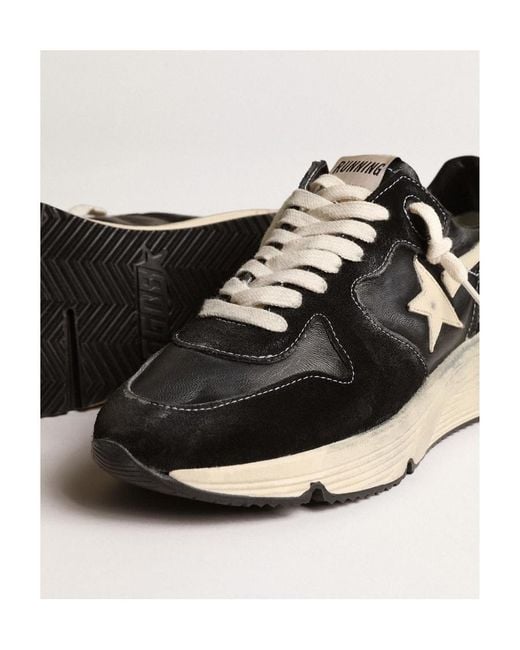 Golden Goose Deluxe Brand Black Running Sole Panelled Lace-Up Sneakers