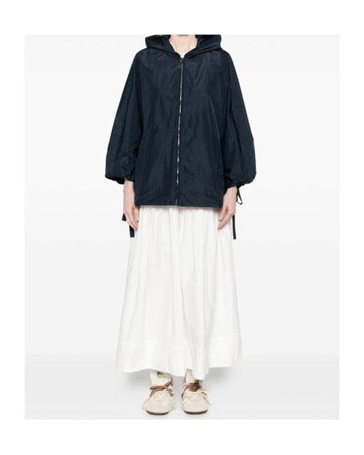 Max Mara Blue 'S Smmpantone Hooded Coat