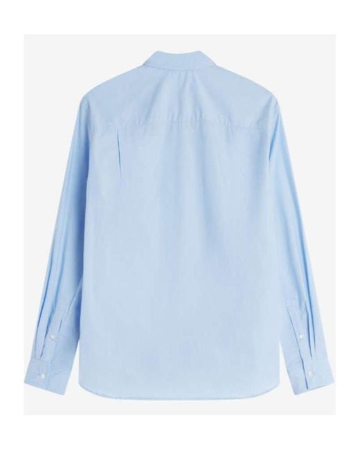 Maison Kitsuné Blue Maison Kitsuné Fox Embroidered Shirt for men