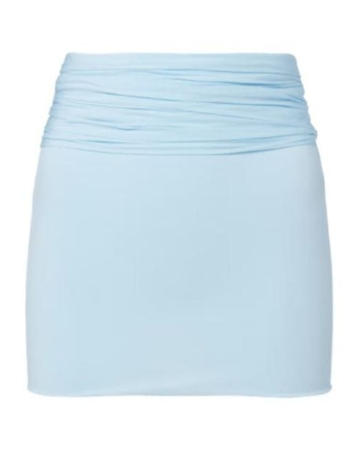 Wardrobe NYC Blue Ruched Mini Skirt