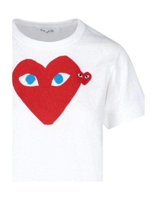 COMME DES GARÇONS PLAY White Comme Des Garçons Play Heart Logo T-Shirt