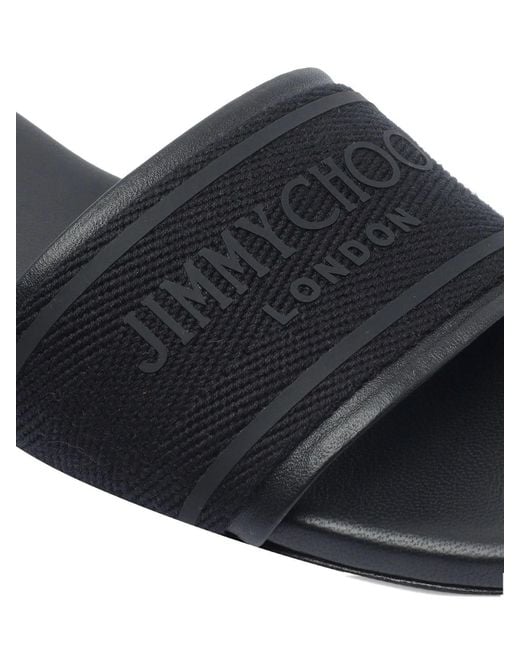 Jimmy Choo Black Open-Toe Slippers