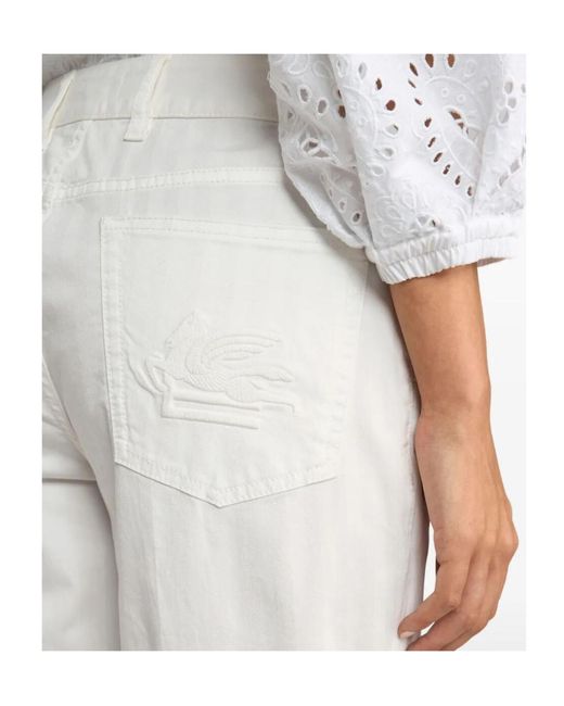 Etro White Straight-Leg Jeans