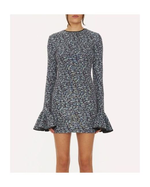 ROTATE BIRGER CHRISTENSEN Blue Cut-Out Detailed Sequinned Mini Dress