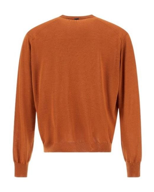 Herno Brown Resort Ribbed-Trim Sweater for men