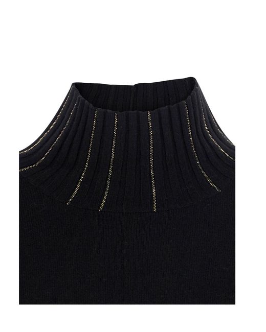 Fabiana Filippi Black High-Neck Knit Dress
