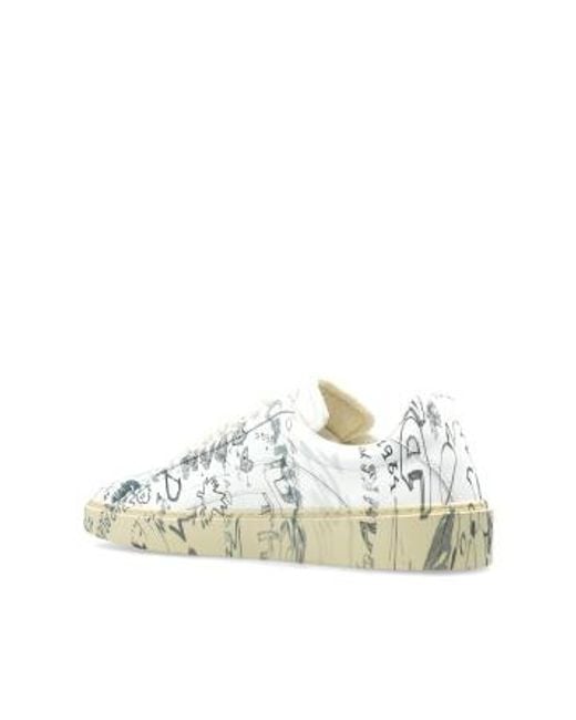 DSquared² White Rider All-Over Printed Lace-Up Sneakers for men