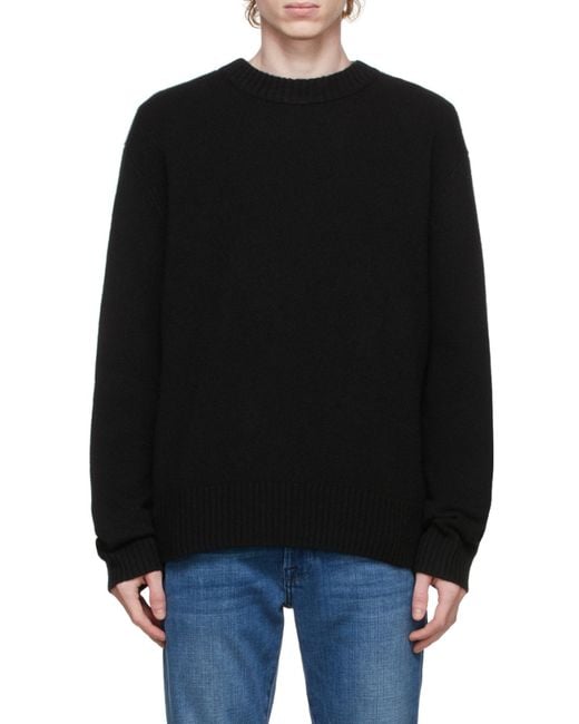 FRAME Black Cashmere Crew-Neck Sweater for men