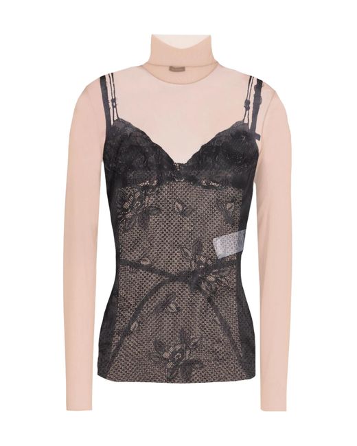 Balenciaga Black Lace Tulle Top