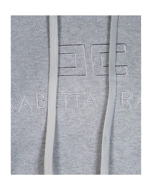 Elisabetta Franchi Gray Hooded Bodysuit