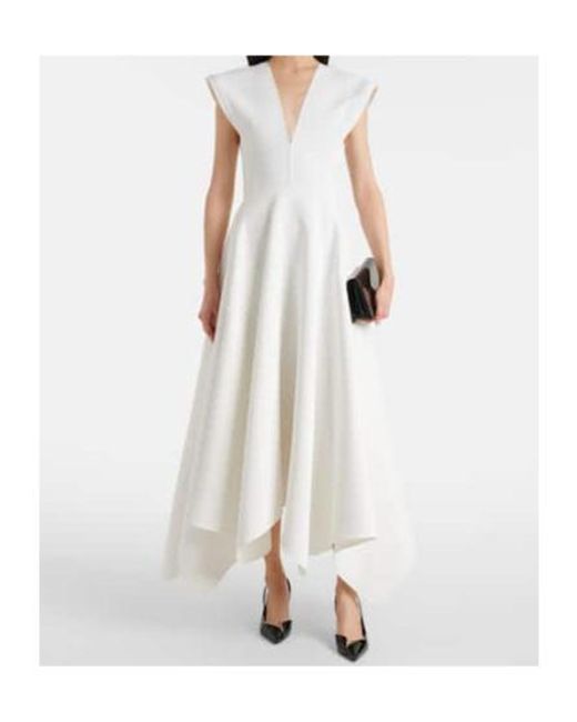 Maticevski White Empath Draped Midi Dress