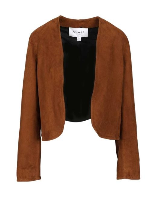 Alaïa Brown Alaïa Long Sleeved Blazer