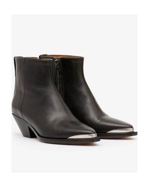 Isabel Marant Black Adnae Zipped Ankle Boots