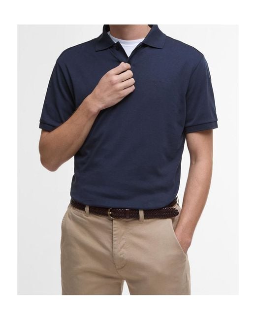 Barbour Blue Hylton Short-Sleeved Polo Shirt for men