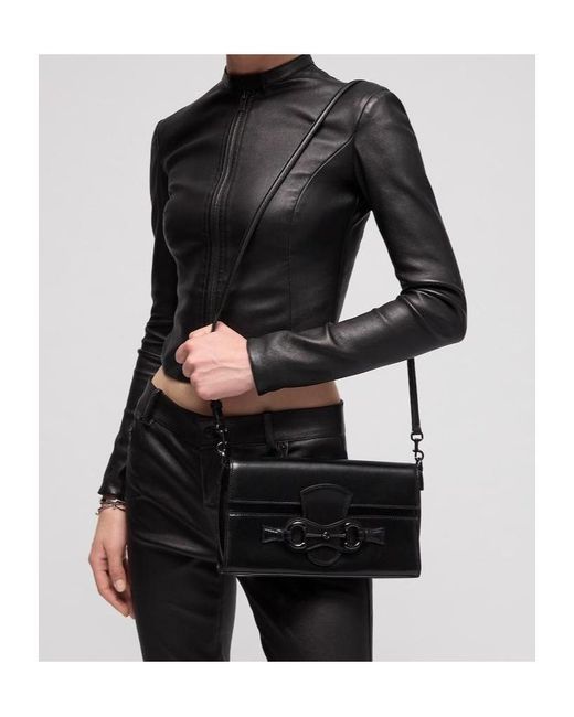 Gucci Black Horsebit Ristretto Medium Shoulder Bag