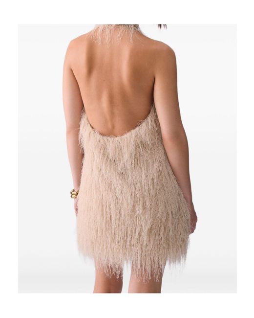 Liu Jo White Short Dress With Frayed Fabric