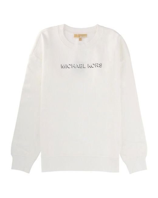 MICHAEL Michael Kors White Logo Embossed Sweatshirt