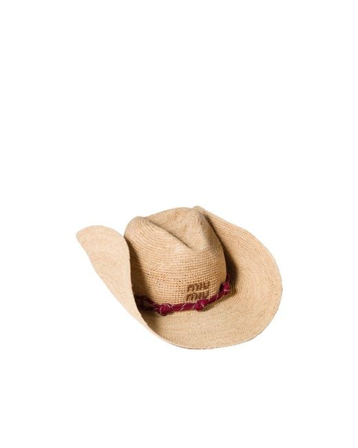 Miu Miu Natural Raffia Hat