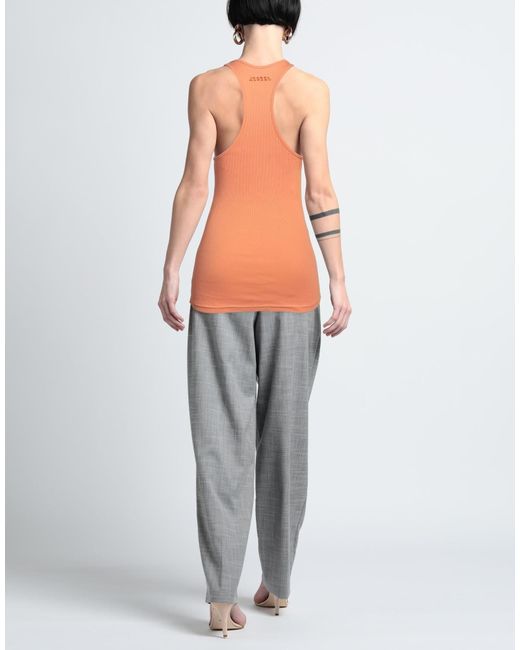Isabel Marant Orange Solid Color Sleeveless T-Shirt