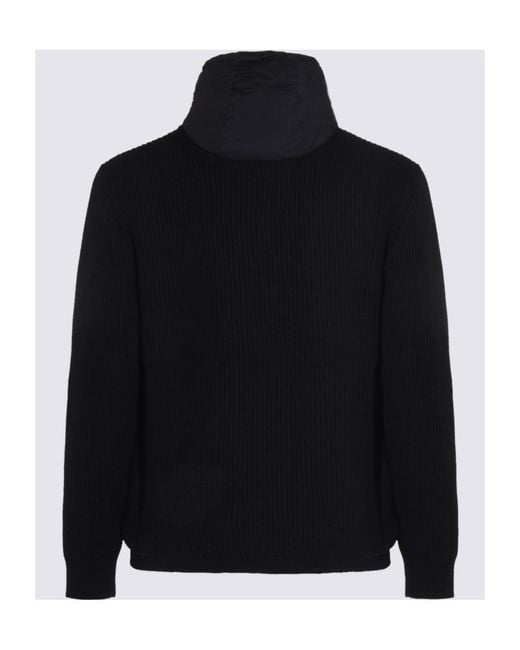 Herno Black Button Long Sleeve Sweater for men