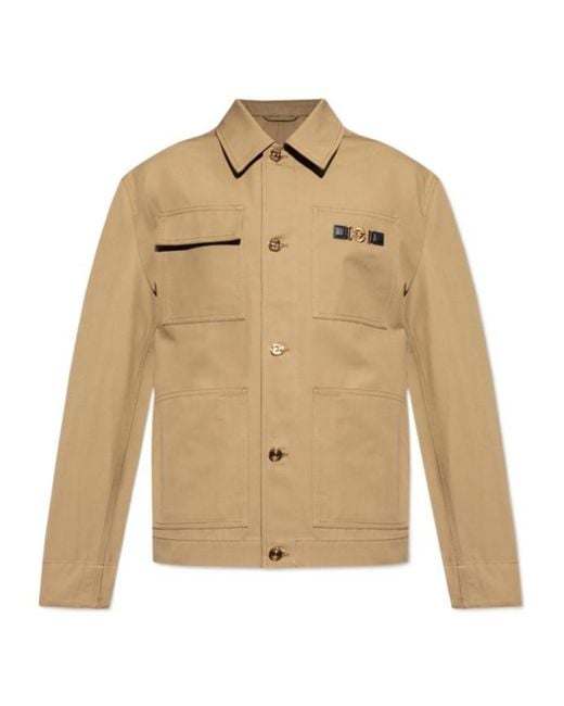 Versace Natural Jacket With Appliqué for men