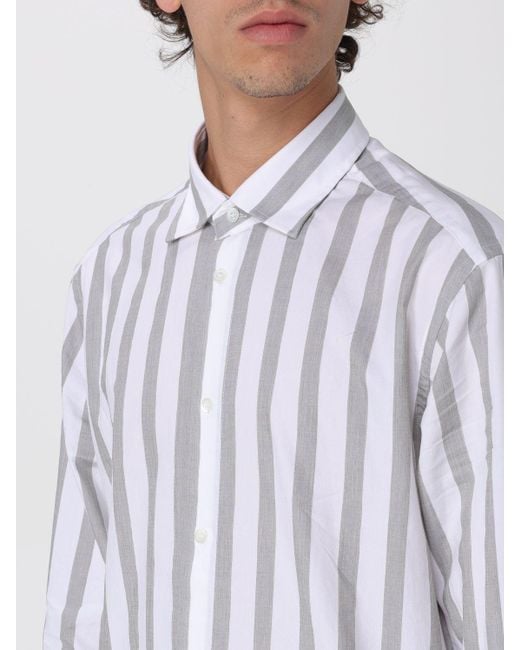 Barena White Striped Cotton Shirt for men