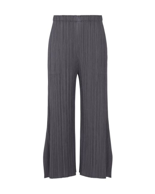 Pleats Please Issey Miyake Gray Pleats Please Issey Miyake Pleated July Trousers