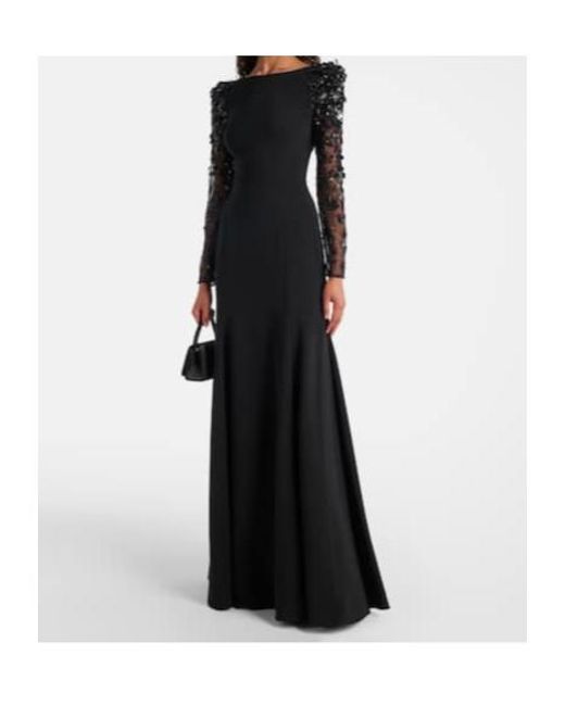 Jenny Packham Black Sylvia Embellished Gown