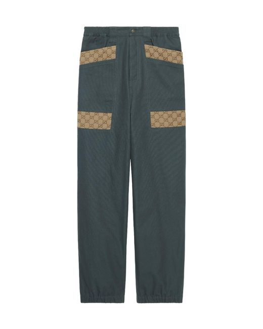 Gucci Gray Panel-Detailed Straight Leg Trousers for men