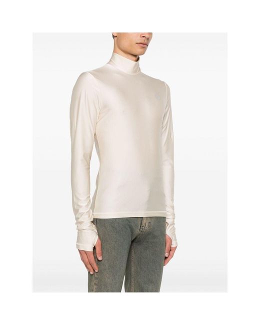 Coperni White Stand-Collar Long-Sleeved Knitted Pullover for men