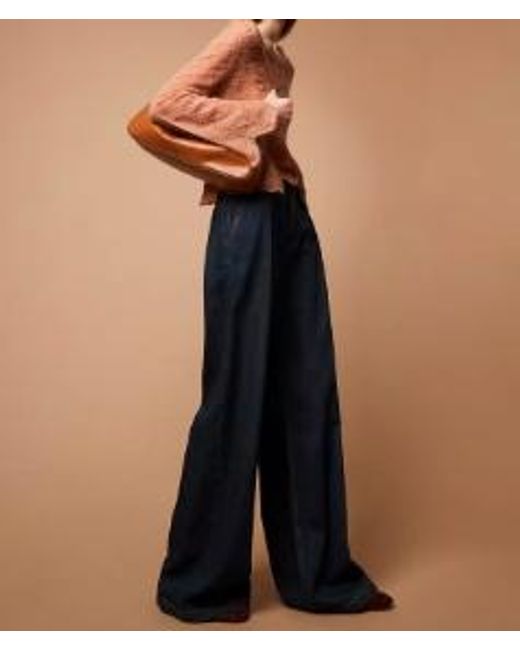 Twinset Blue Wide Pleated Jeans