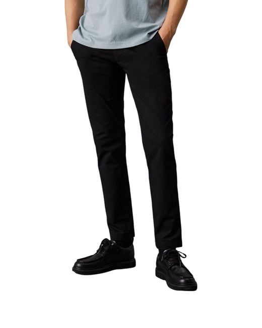 Calvin Klein Black Tapered Chino Trousers for men