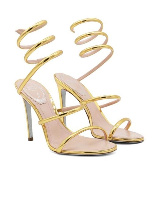Rene Caovilla Metallic René Caovilla Cleo Spiral Strap Sandals