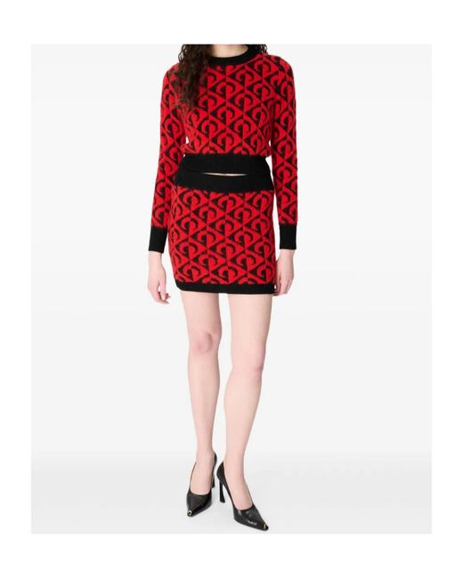 MARINE SERRE Red Moon Lozenge-Knit Sweater