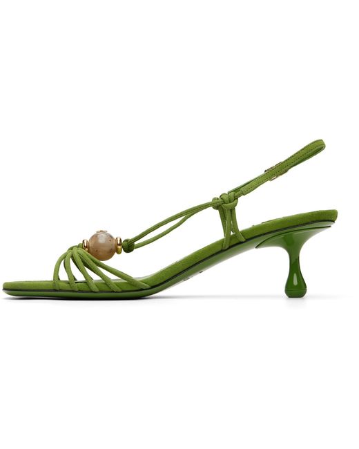 Jimmy Choo Green Lova 50 High-Heeled Sandals