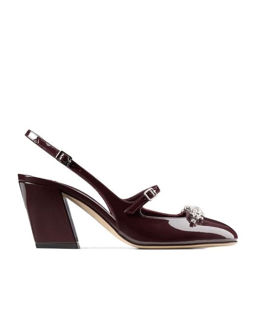 Jimmy Choo Brown Belinda Embellished Round Toe Pumps