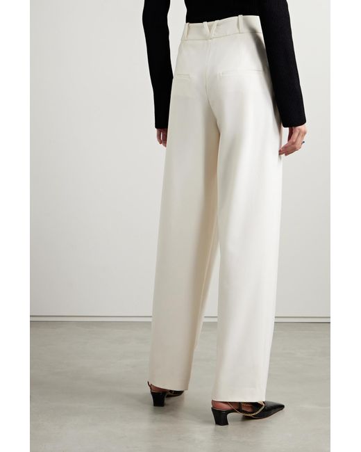 Veronica Beard White Wide-Leg Casual Pants