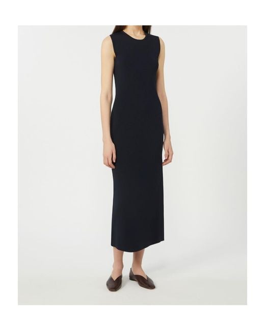 Max Mara Blue Angus Crewneck Sleevelvess Dress