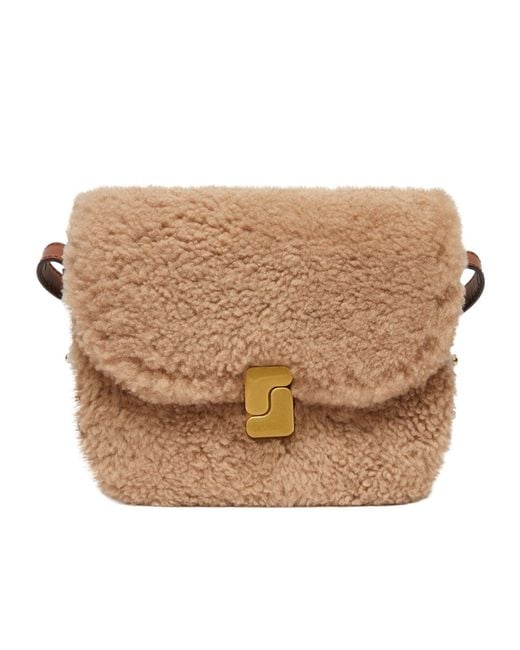 Soeur Brown Flap Shoulder Bag