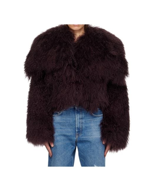 The Attico Blue Mongolia-Fur Jacket