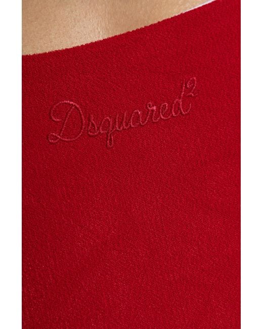 DSquared² Red Backless One-Piece Swimsuit