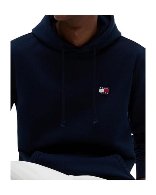 Tommy Hilfiger Blue Tommy Badge Brushed Fleece Hoodie for men