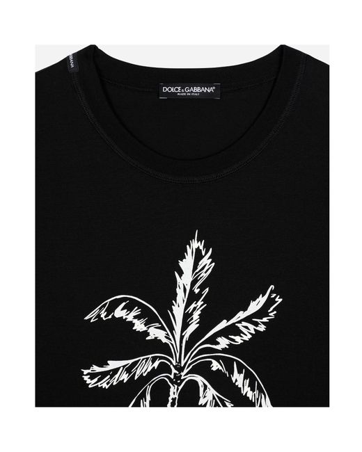 Dolce & Gabbana Black Coin Print Cotton T-shirt for men