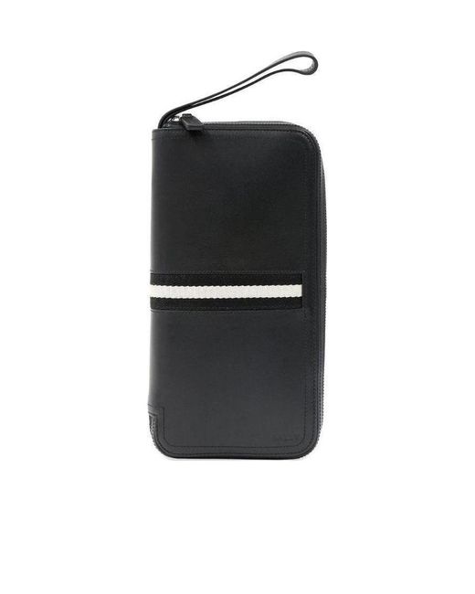 Bally Black Zipper Wallet for men