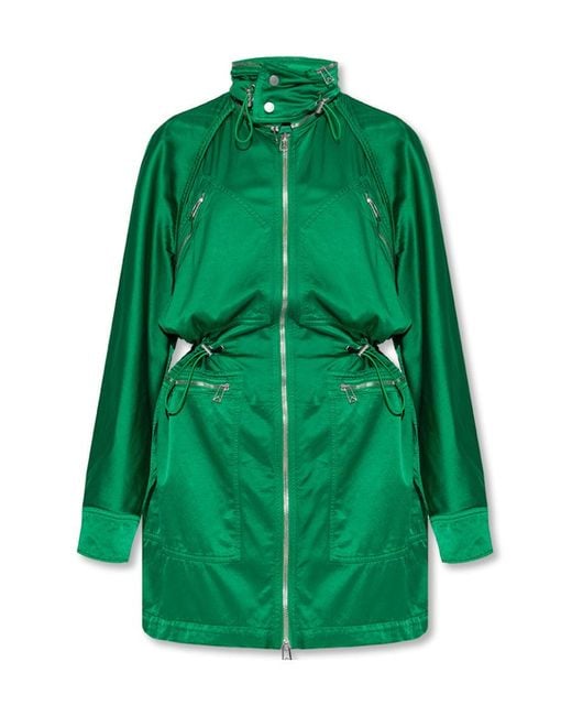 Bottega Veneta Green Drawstring Mini Dress