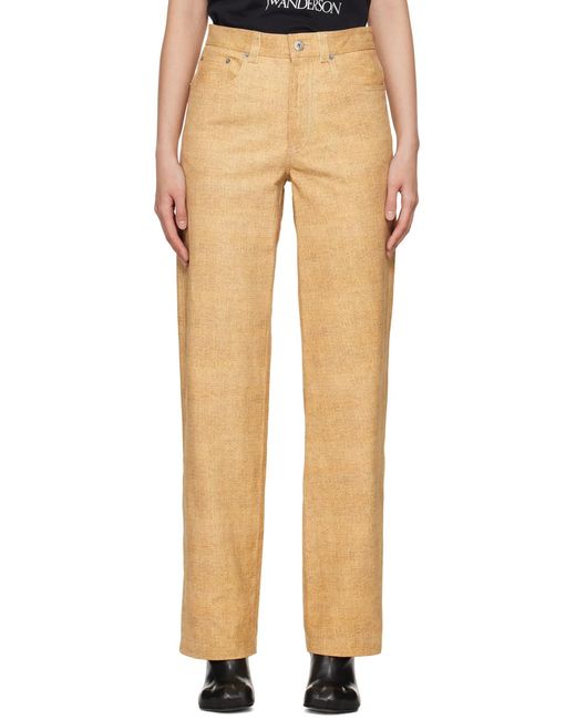 J.W. Anderson Natural Leather Straight-Leg Trousers for men