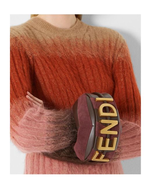 Fendi Purple Graphy Two-Toned Mini Tote Bag