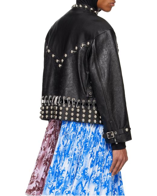 Chopova Lowena Black Lunge Leather Jacket for men