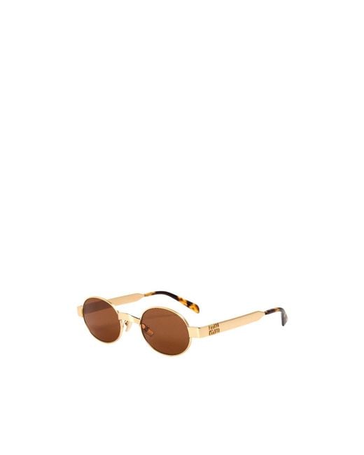 Miu Miu White Logo Detail Sunglasses